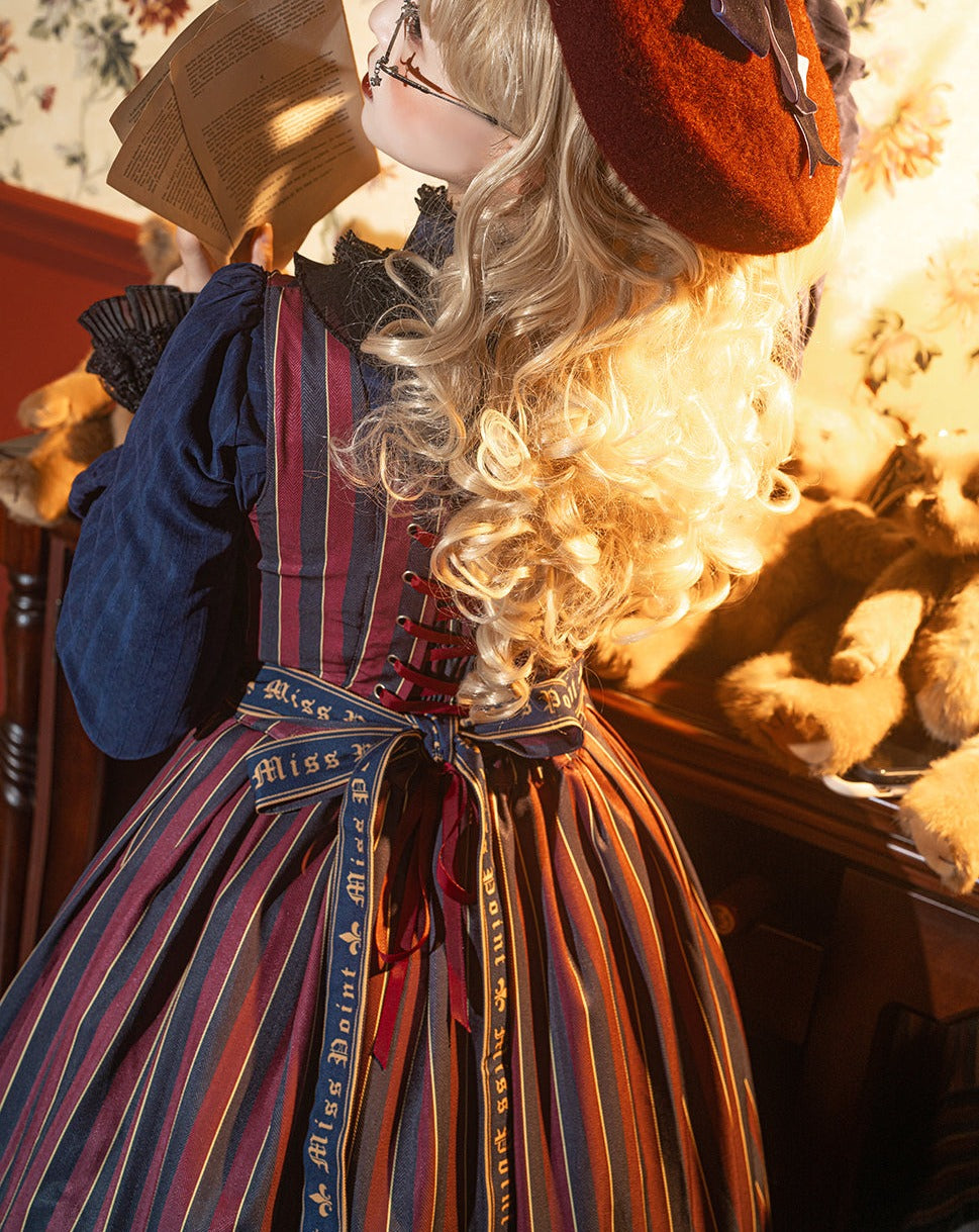 Gothic Lolita Vertical Striped Jumper Skirt of Lord Nobility