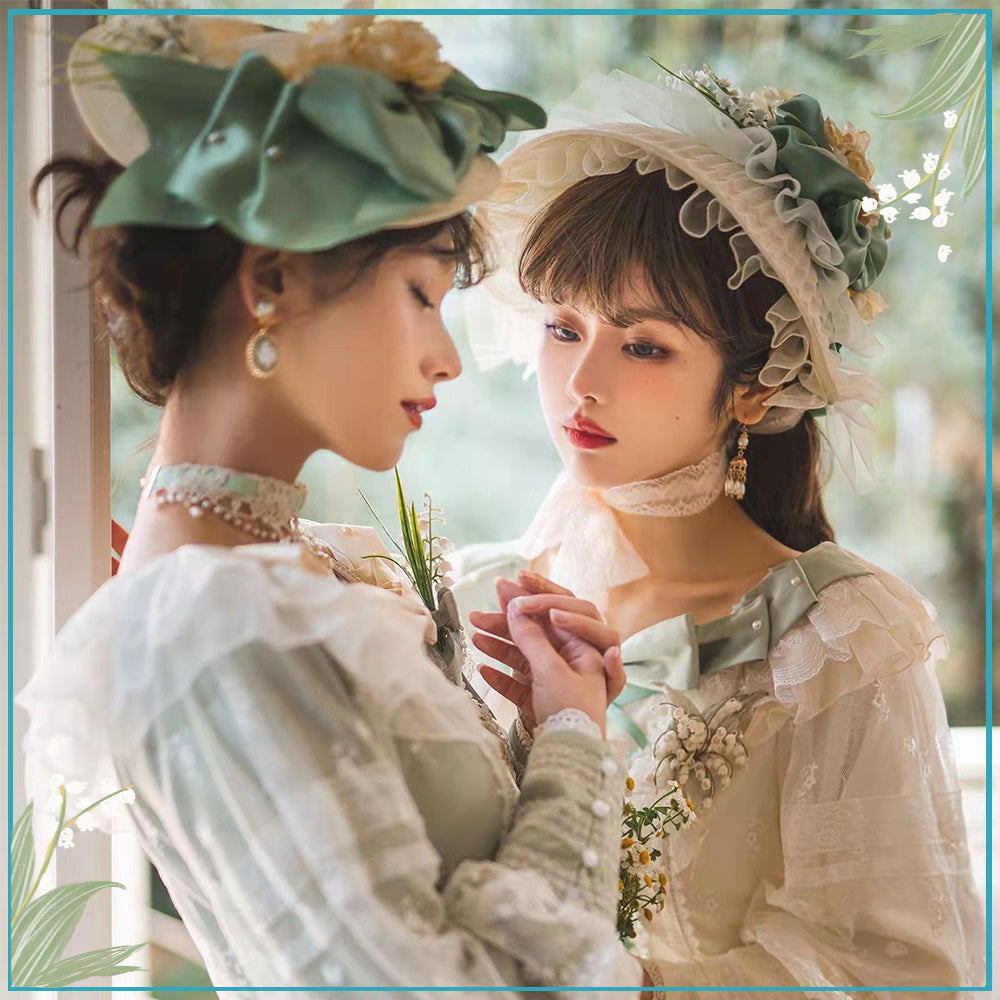 [Simultaneous purchase only] Suzuran flower embroidery bonnet, hat, headband