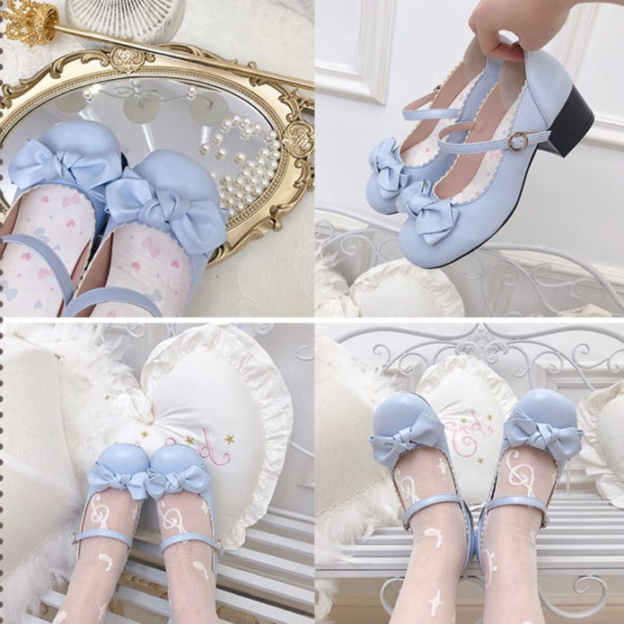 Lolita shoes 8 colors strap shoes with ribbon 4.5 cm heel
