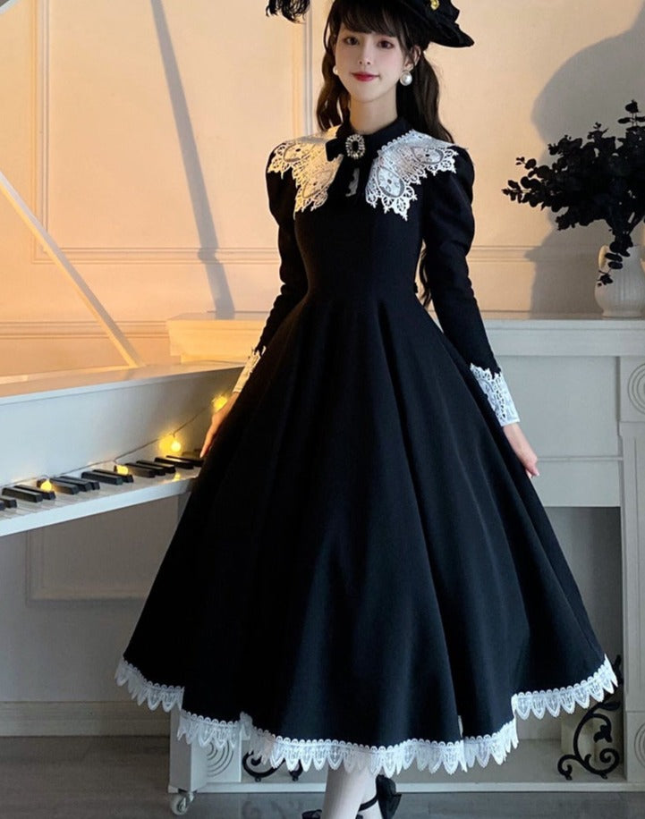 Princess, All the Best Retro Long Sleeve Dress Long Type