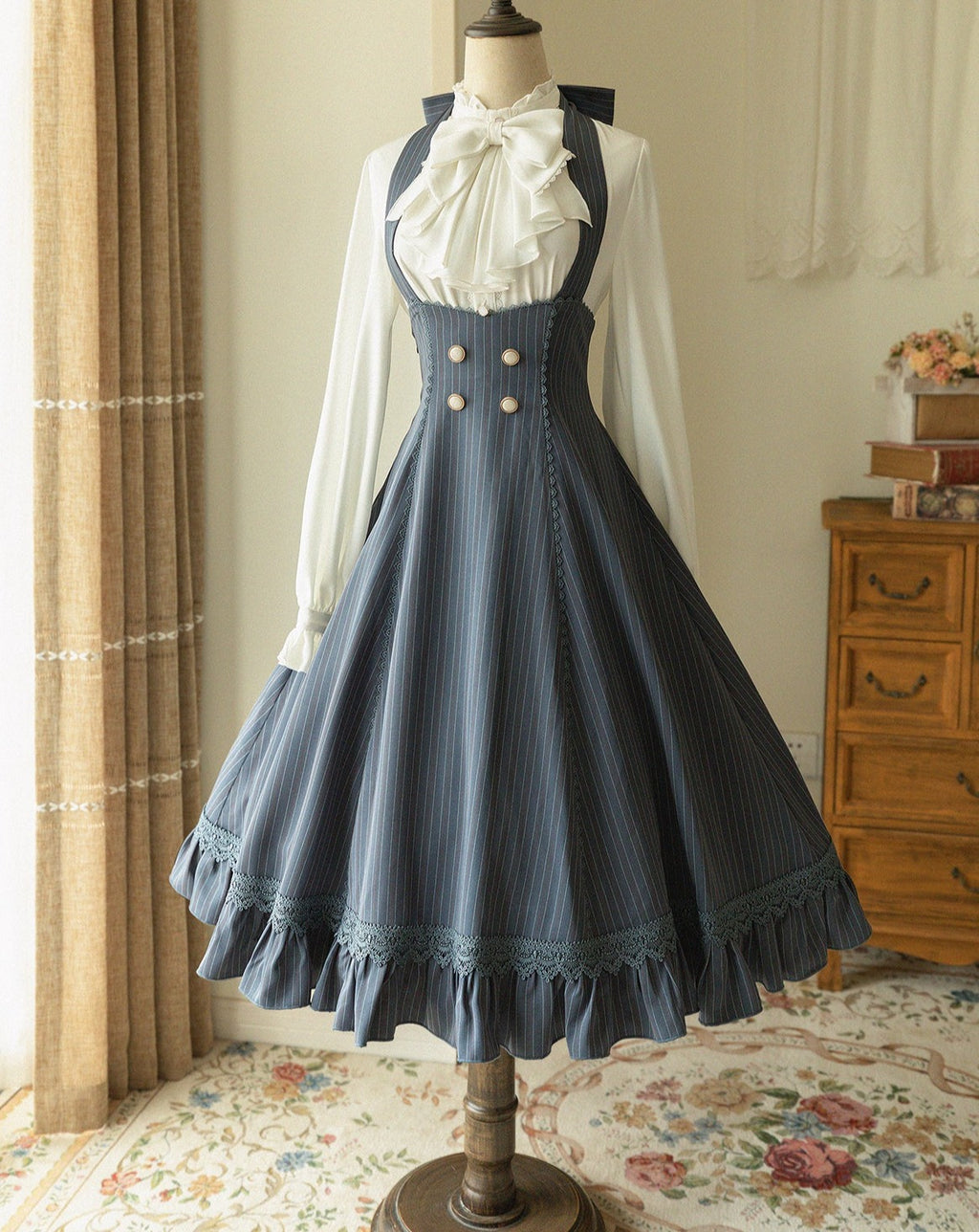 Classical 2way high waist jumper skirt
