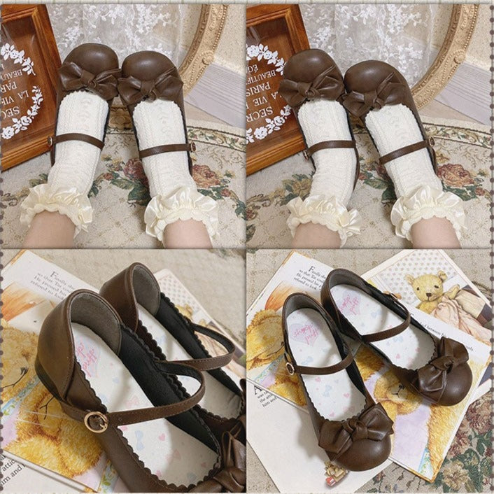 Lolita shoes 8 colors strap shoes with ribbon 4.5 cm heel