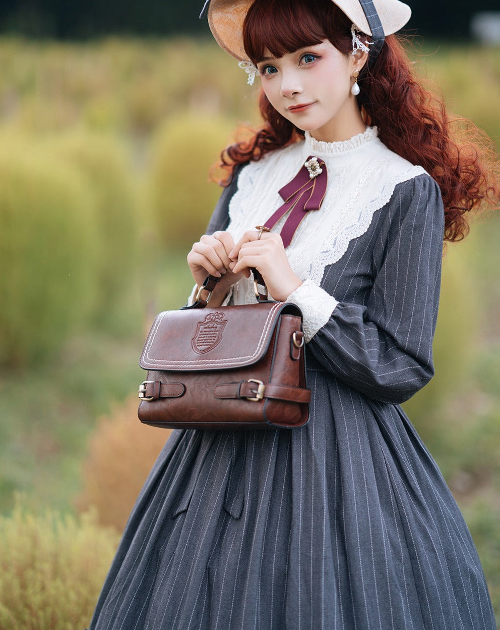 [Pre-order] British Classical Lolita Vertical Striped Dress