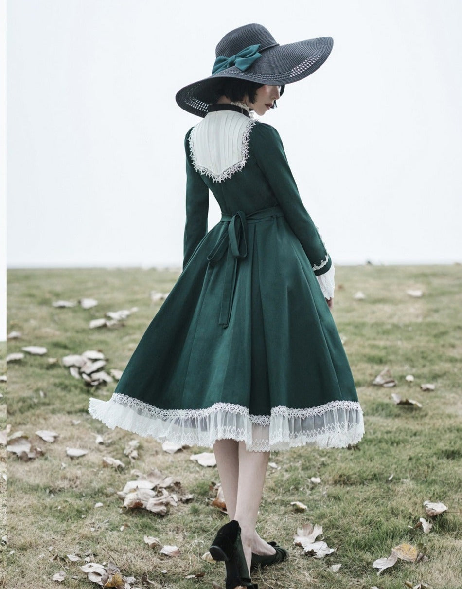 Freya's Fall Classical Lace Sleeve Dress