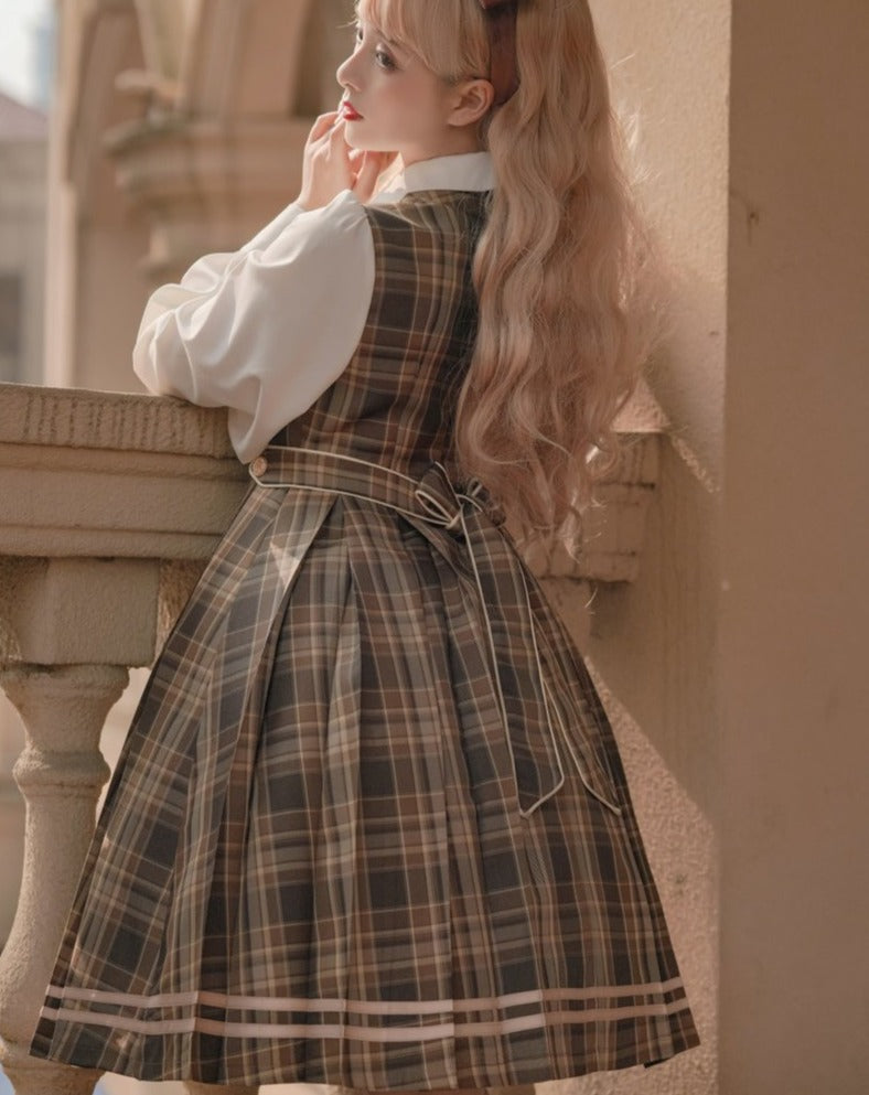 British college layered dress and cloak
