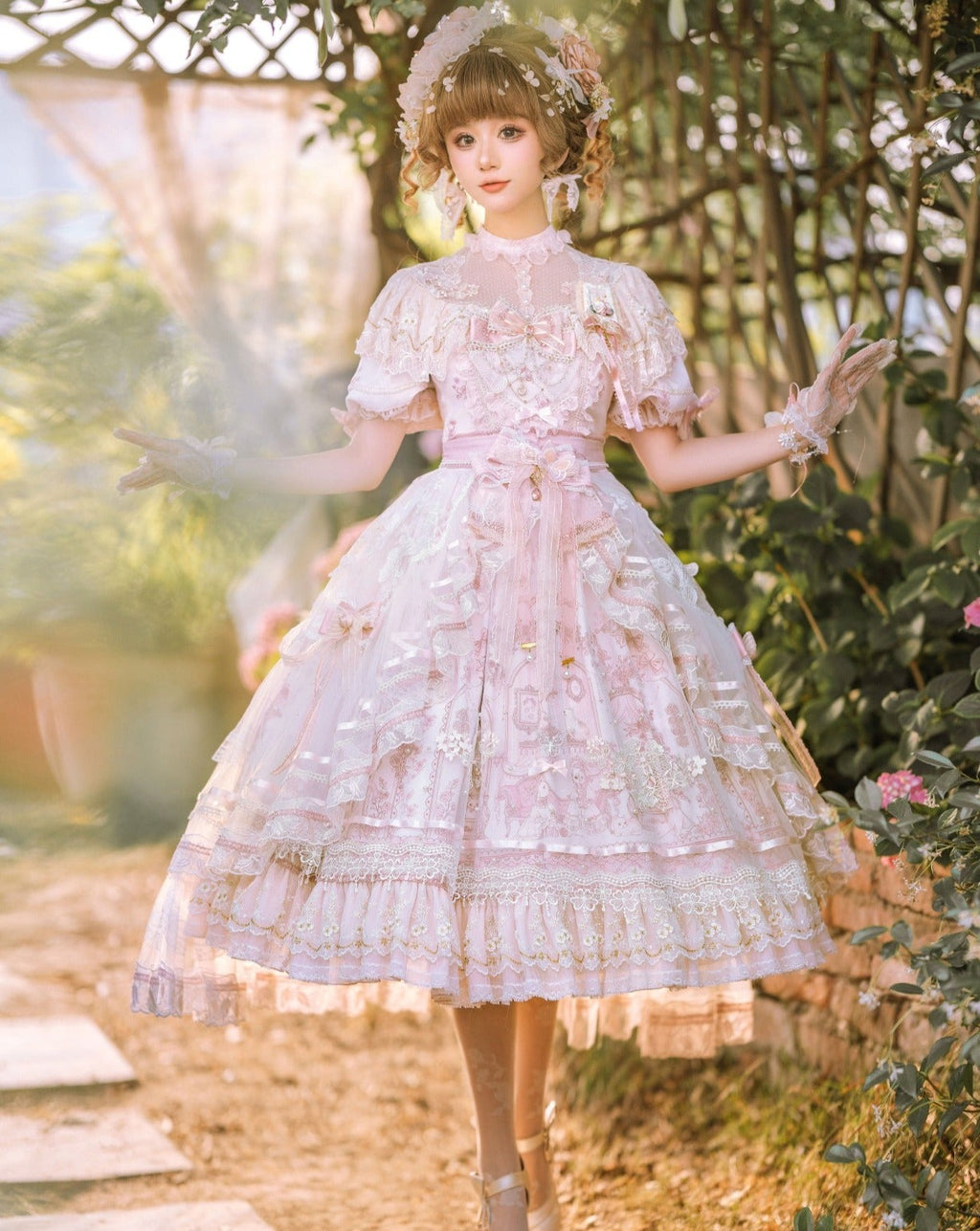 Territory of Sunset Ruffle and Lace Princess Dress