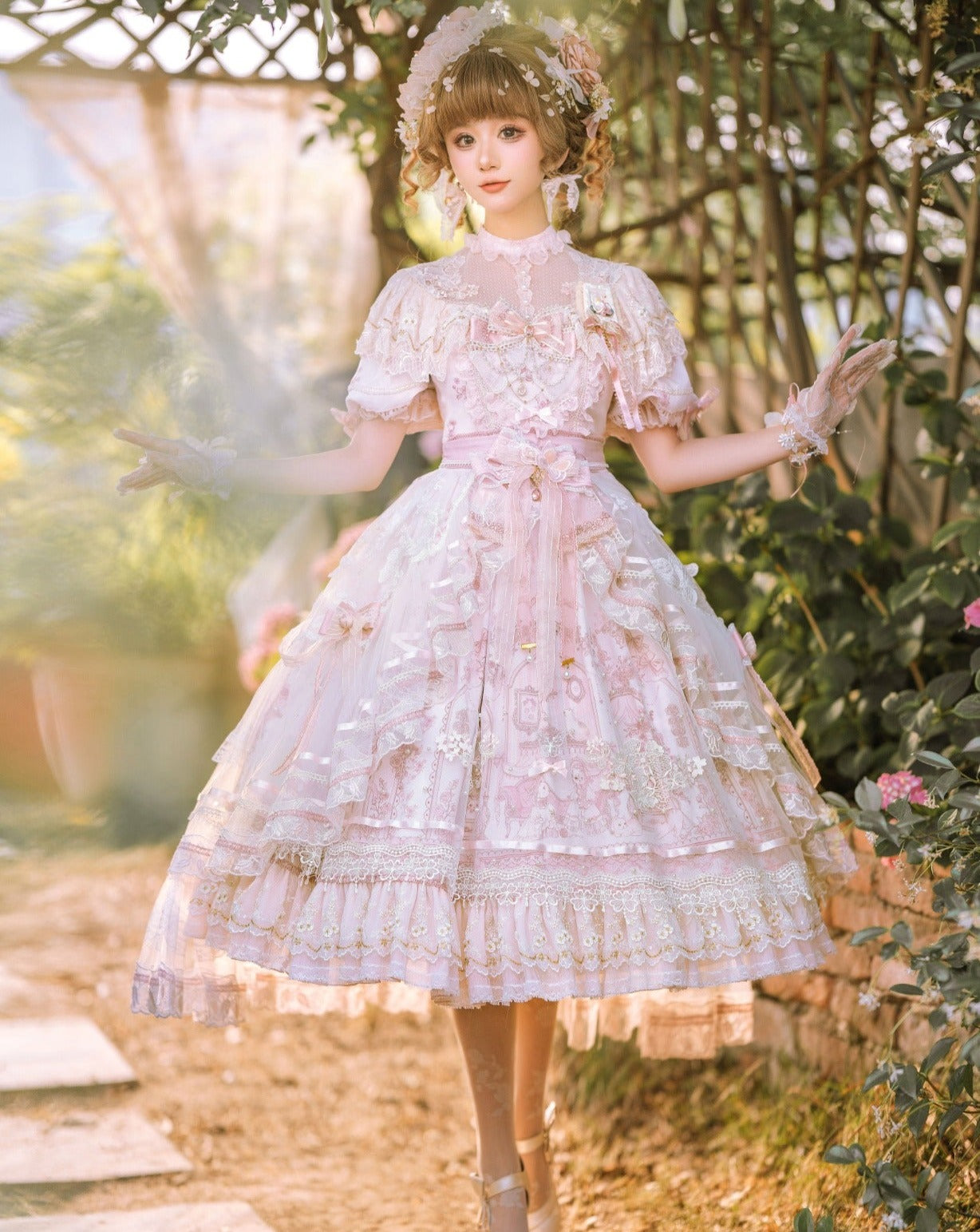 Territory of Sunset Ruffle and Lace Princess Dress