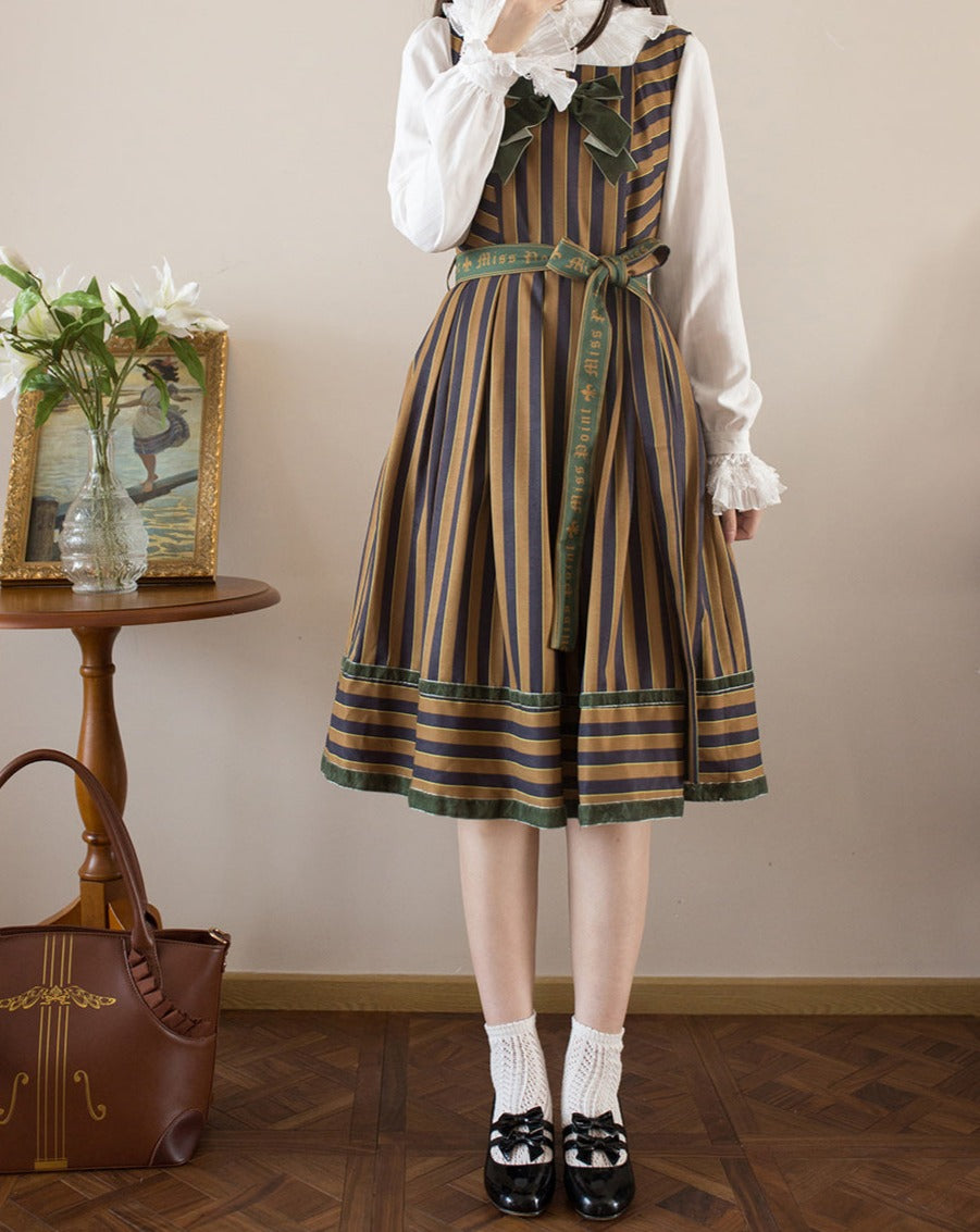 Gothic Lolita Vertical Striped Jumper Skirt of Lord Nobility