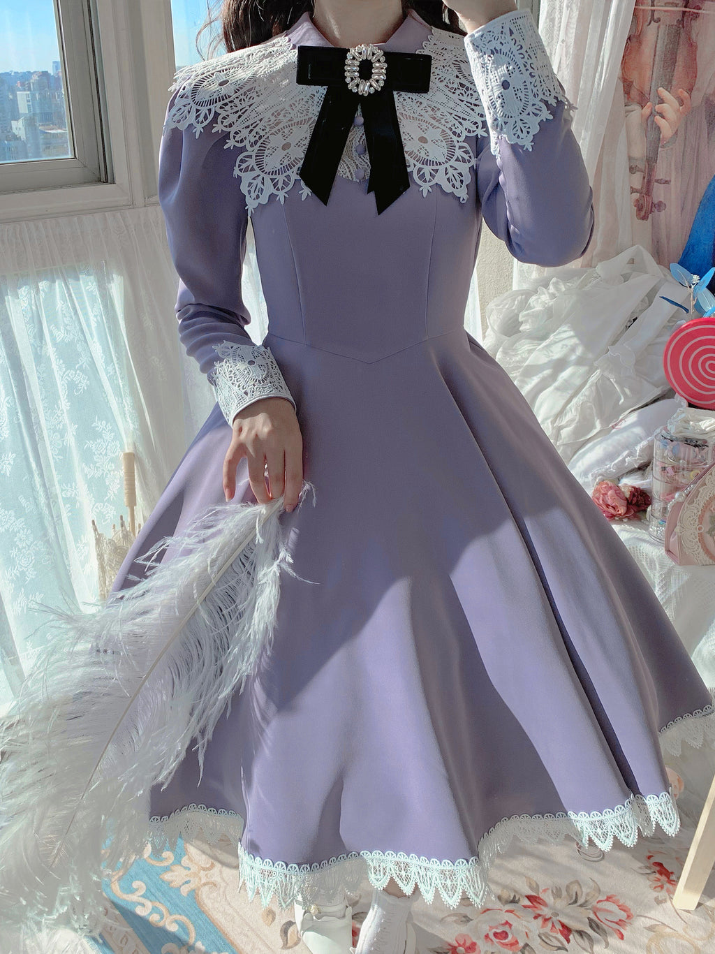 Princess, All the Best Retro Long Sleeve Dress Short Type