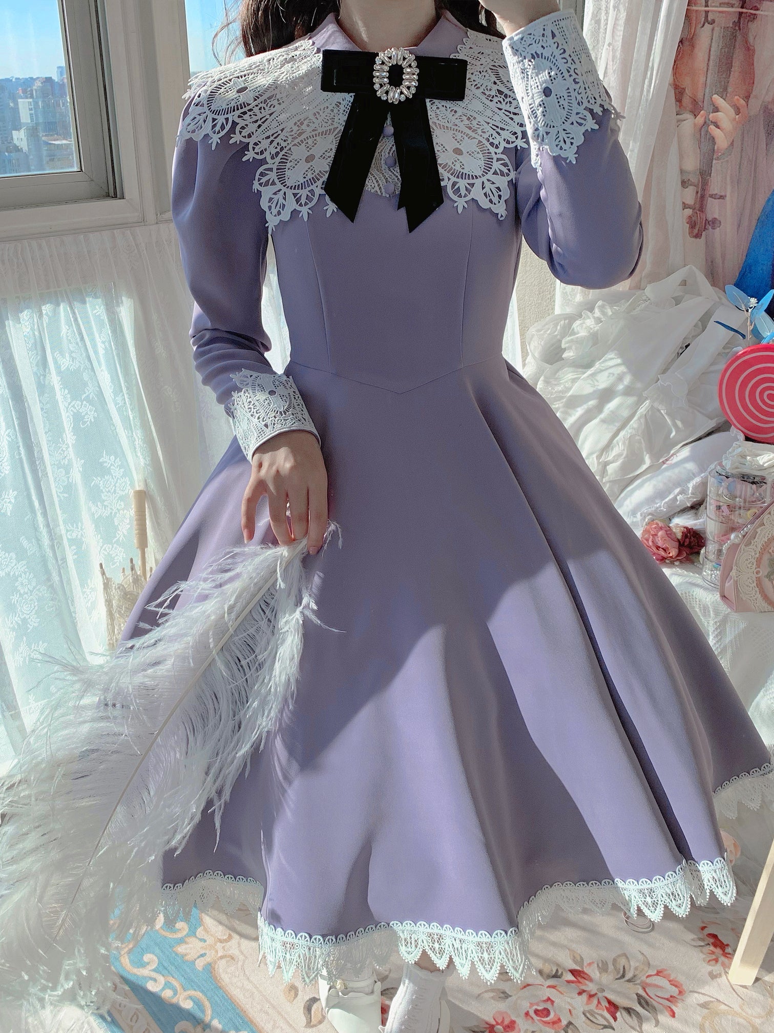 Princess, All the Best Retro Long Sleeve Dress Short Type