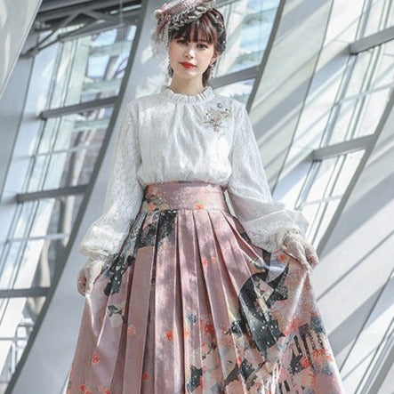 Frill neck lace blouse [20% off with combined purchase &amp; coupon input]