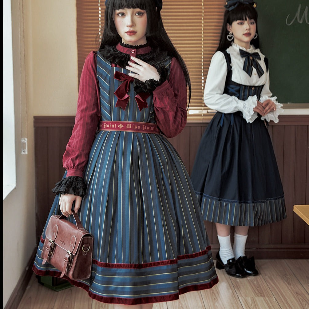 Gothic Lolita Vertical Striped Jumper Skirt of Lord Nobility