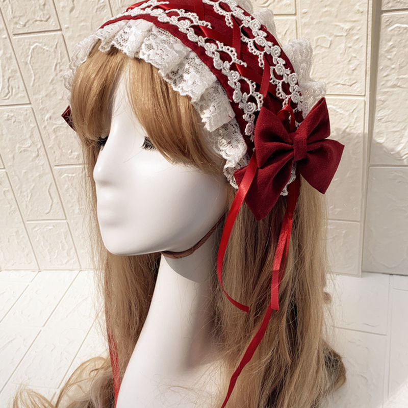 lace and ribbon headdress
