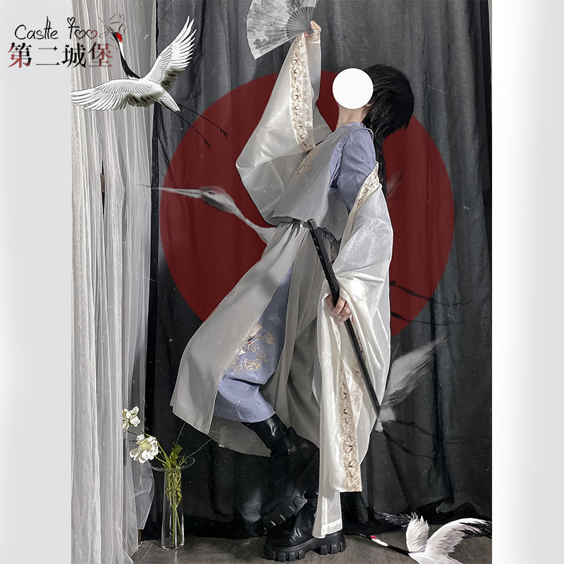 Prince style Crane embroidered flower loli haori