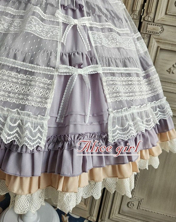 [Reservation sale] Classical jumper skirt with veil overskirt