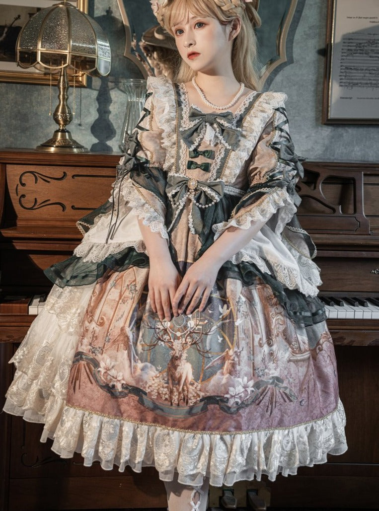 レトロ感溢れる クラシックな 洋装キャロルロリータドレス　