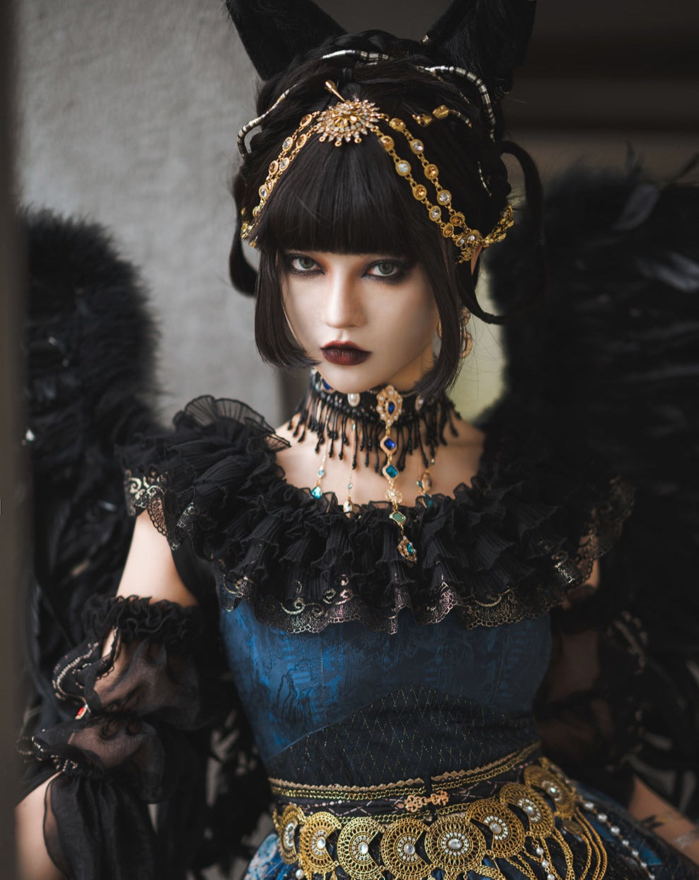 [Pre-order] Twilight Egyptian Lolita Frill Jumper Skirt