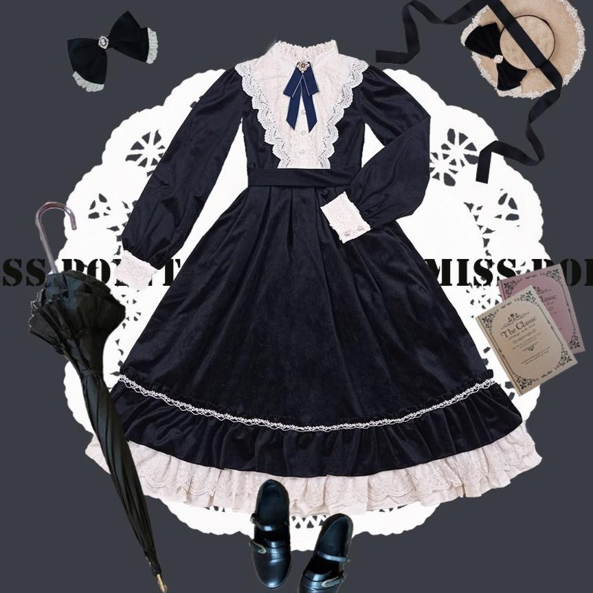 [Pre-order] British Classical Lolita Velvet Dress