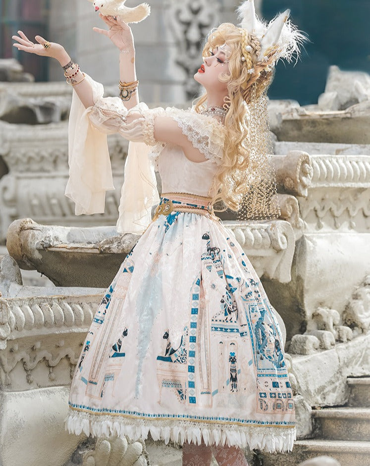 [Pre-order] Twilight Egyptian Lolita Frill Jumper Skirt