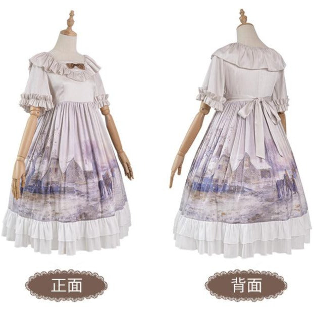 Painting style vintage pattern dress