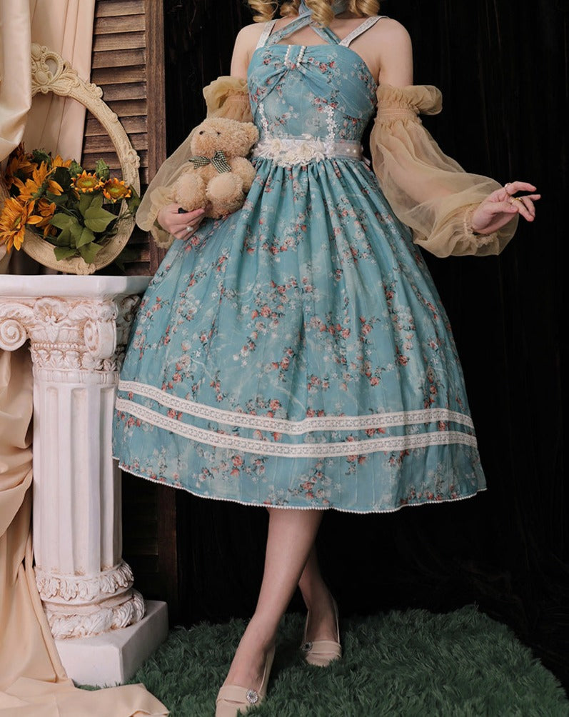 [Pre-order] Hanabeitang front ribbon classical jumper skirt