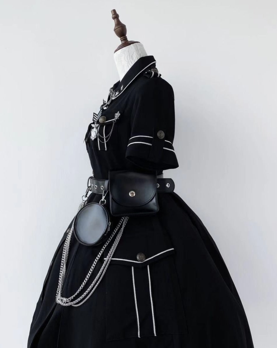 [Pre-order] Military Lolita Dark Gothic Short Sleeve Dress
