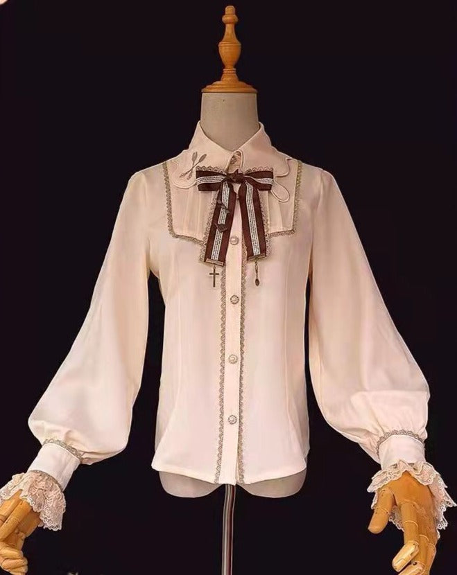[Pre order] Changeable collar lantern sleeve blouse