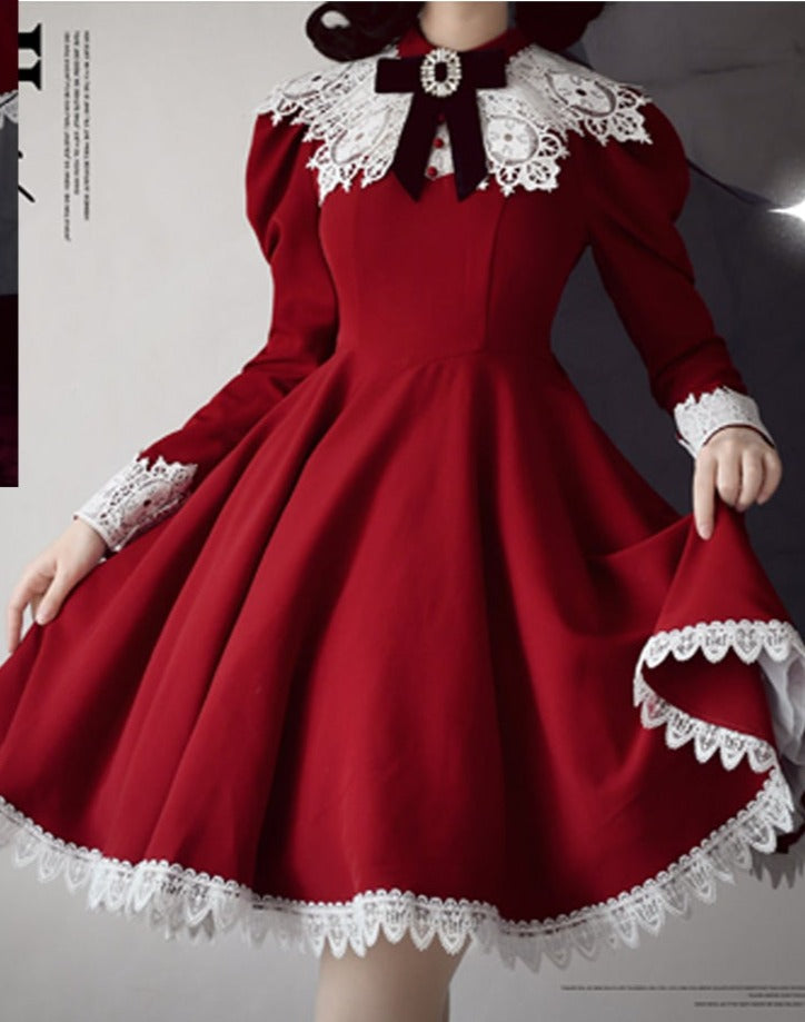 Princess, All the Best Retro Long Sleeve Dress Short Type