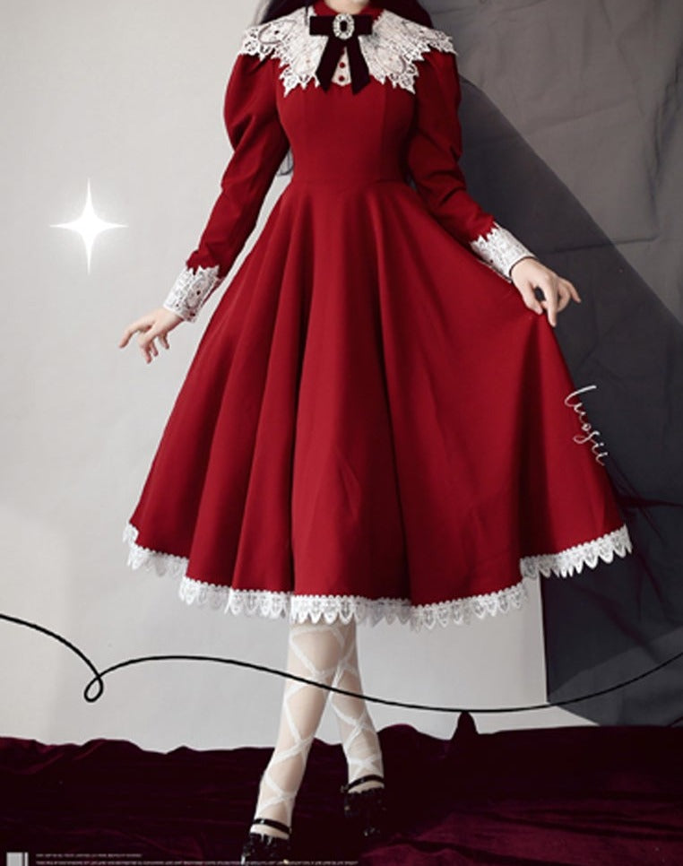 Princess, All the Best Retro Long Sleeve Dress Long Type