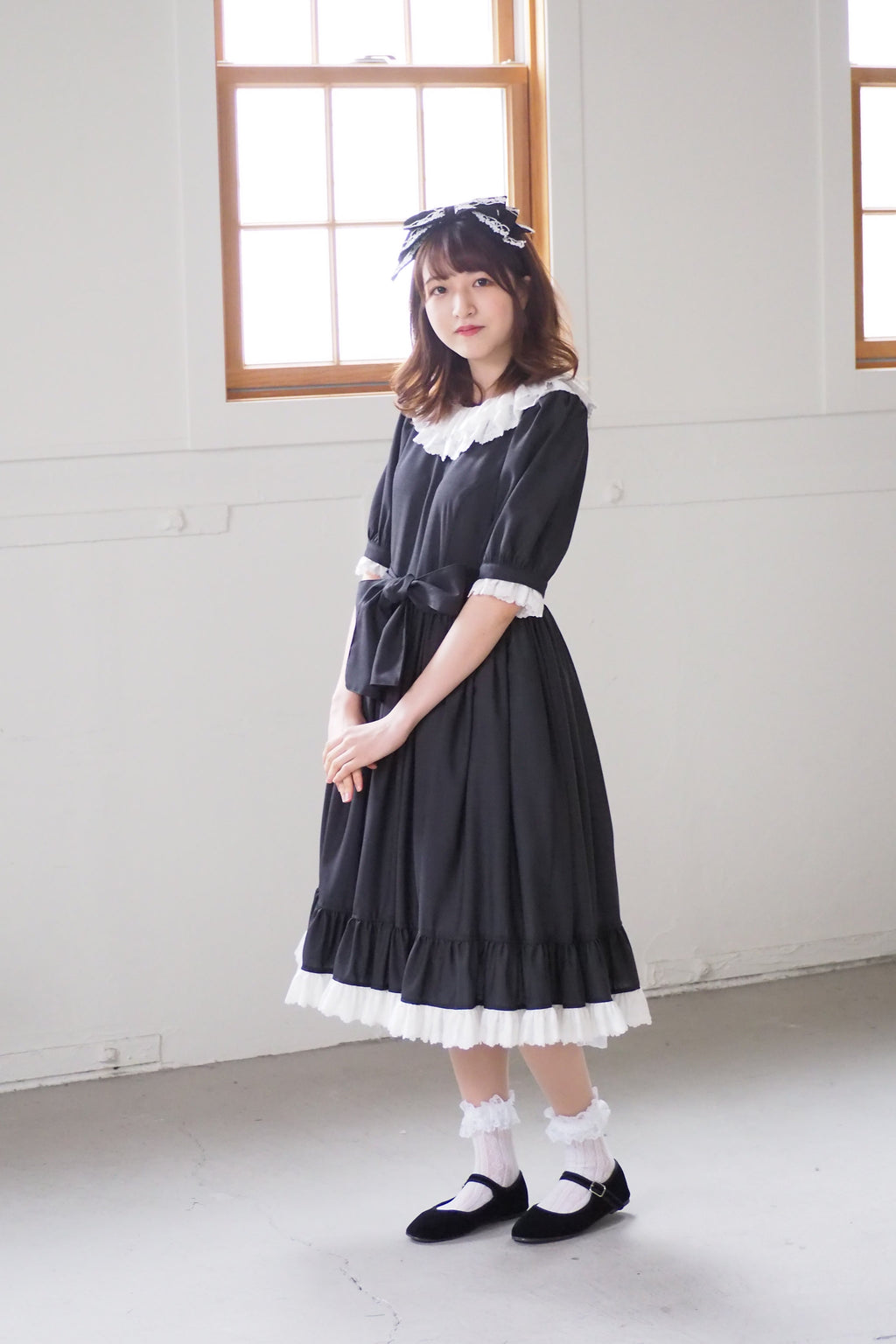 [Bishu Lolita] Ultimate Claroli A special everyday dress (dark gray, short sleeves)