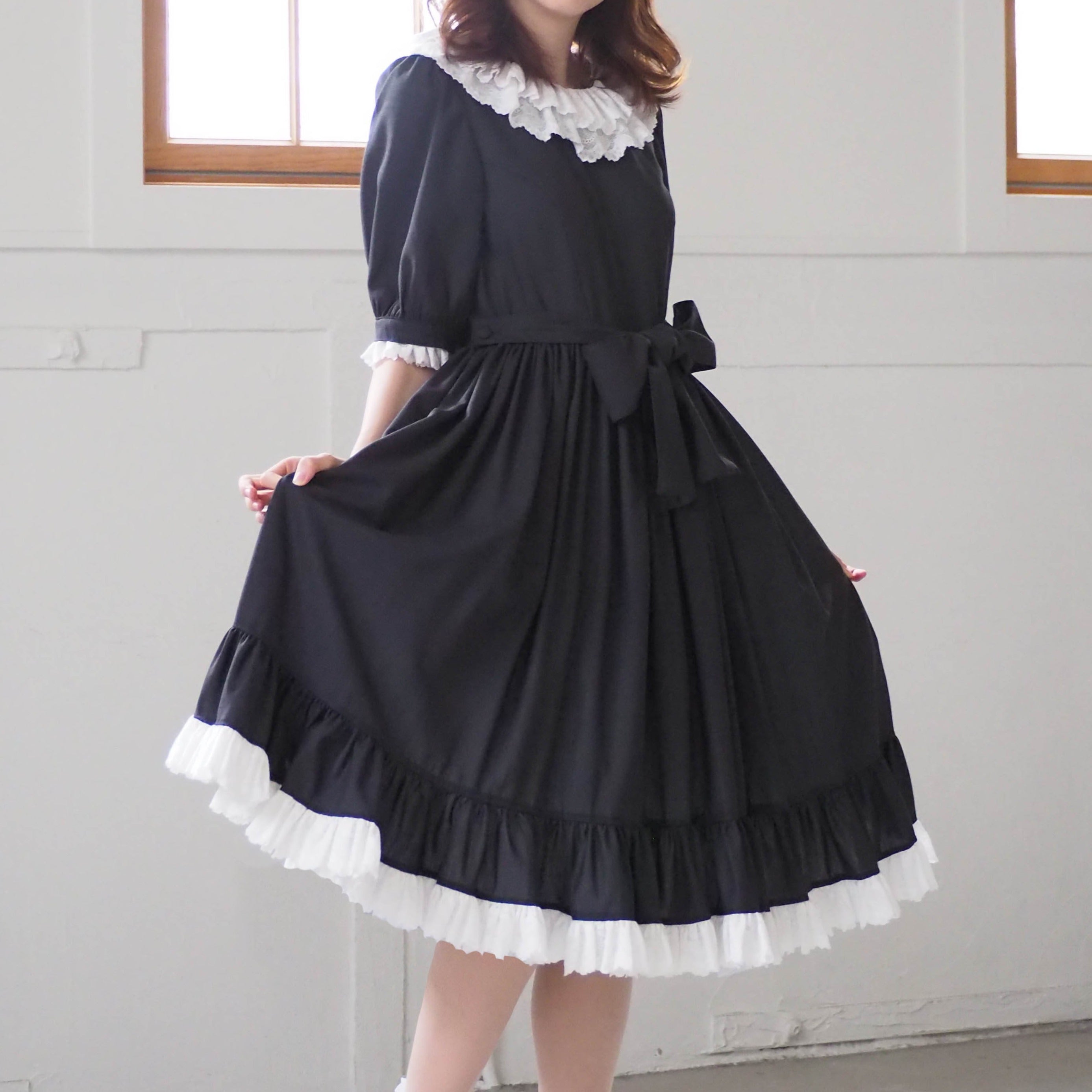[Bishu Lolita] Ultimate Claroli A special everyday dress (dark gray, short sleeves)