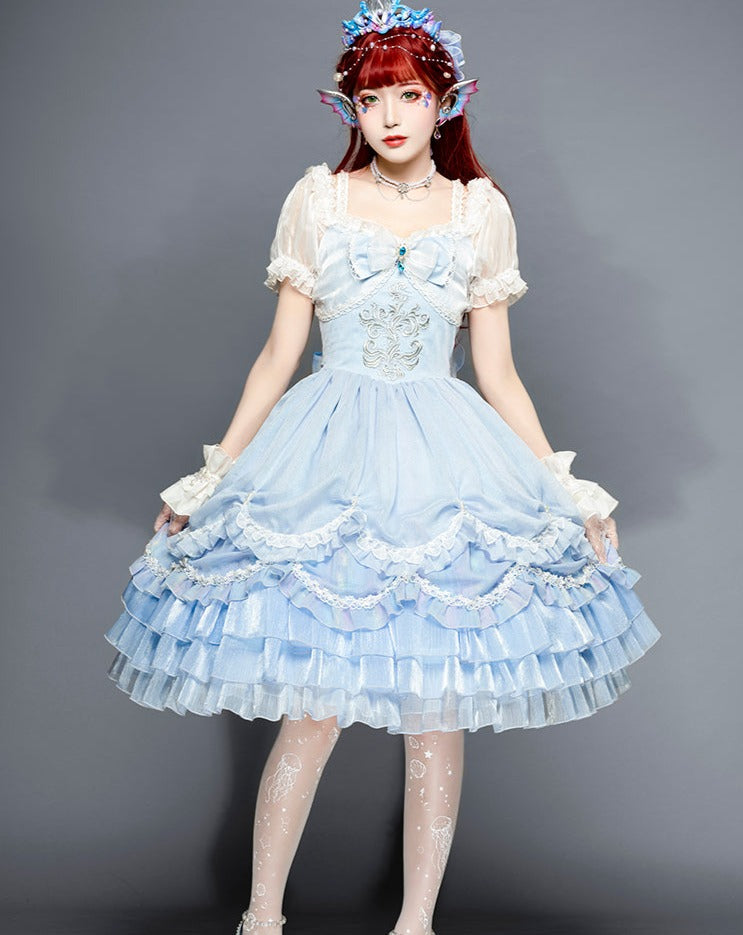 Little Mermaid Tears Pastel Blue Princess Dress
