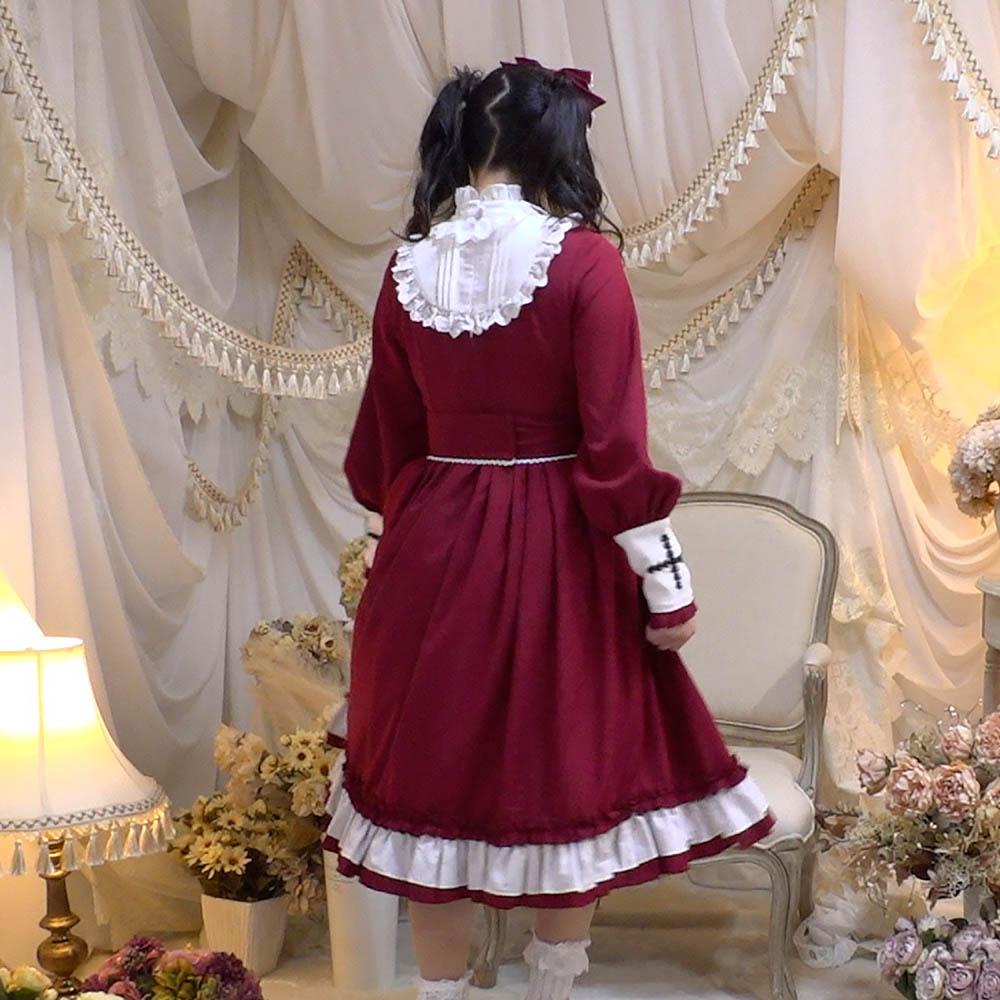 Ninapiyo Select♡ Cross Lace Saint Lolita Dress Headdress [Set sale]