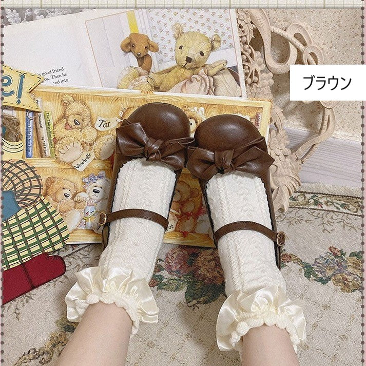 Lolita shoes 8 colors strap shoes with ribbon 4.5 cm heel
