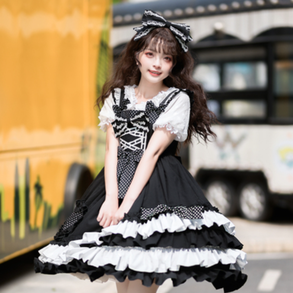 Spicy Monochrome Lolita Jumper Skirt