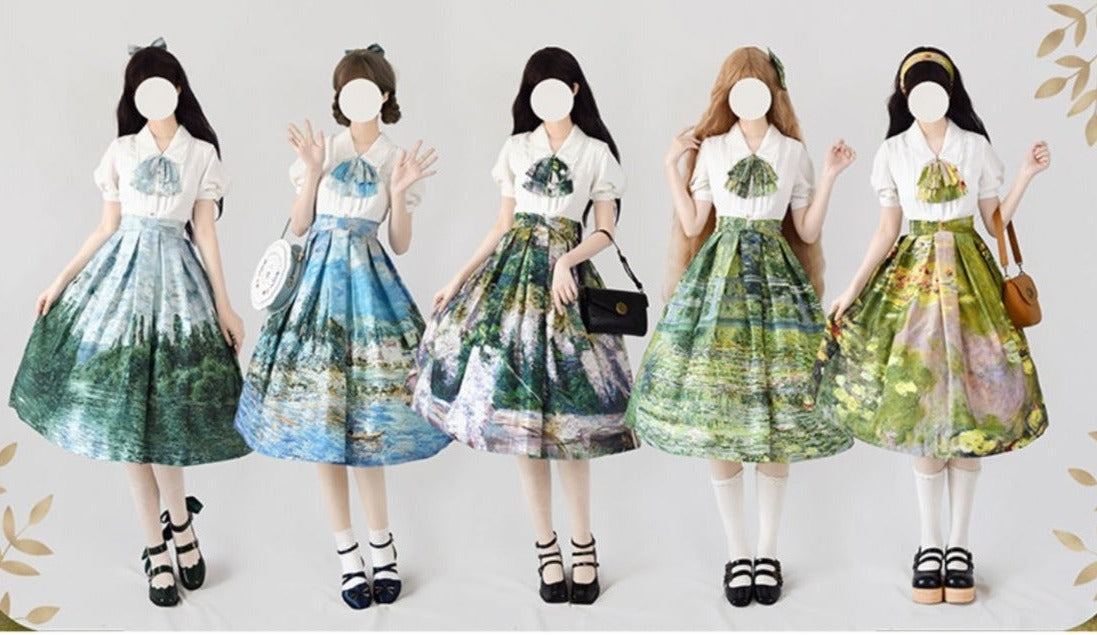 A total of 15 skirts with Monet paintings