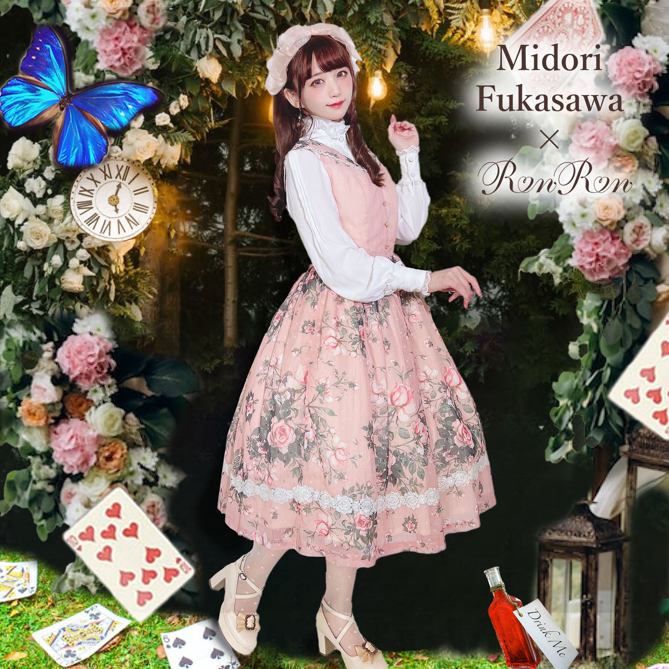 [Pre-order] Rose Garden 2-way design neck classic lolita jumper skirt