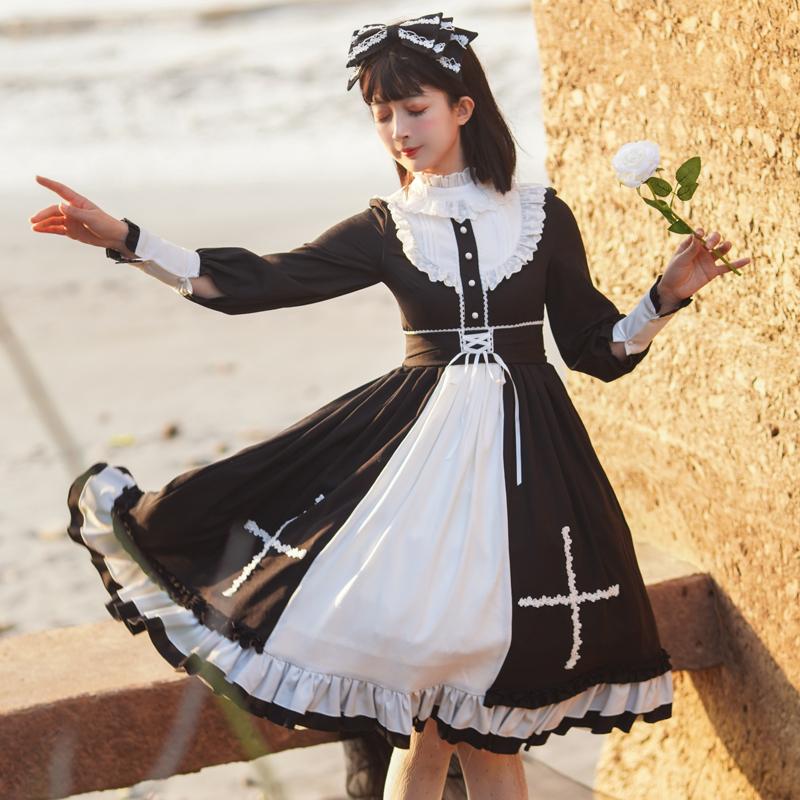 十字レースの聖女のドレス - ロリータファッション通販RonRon