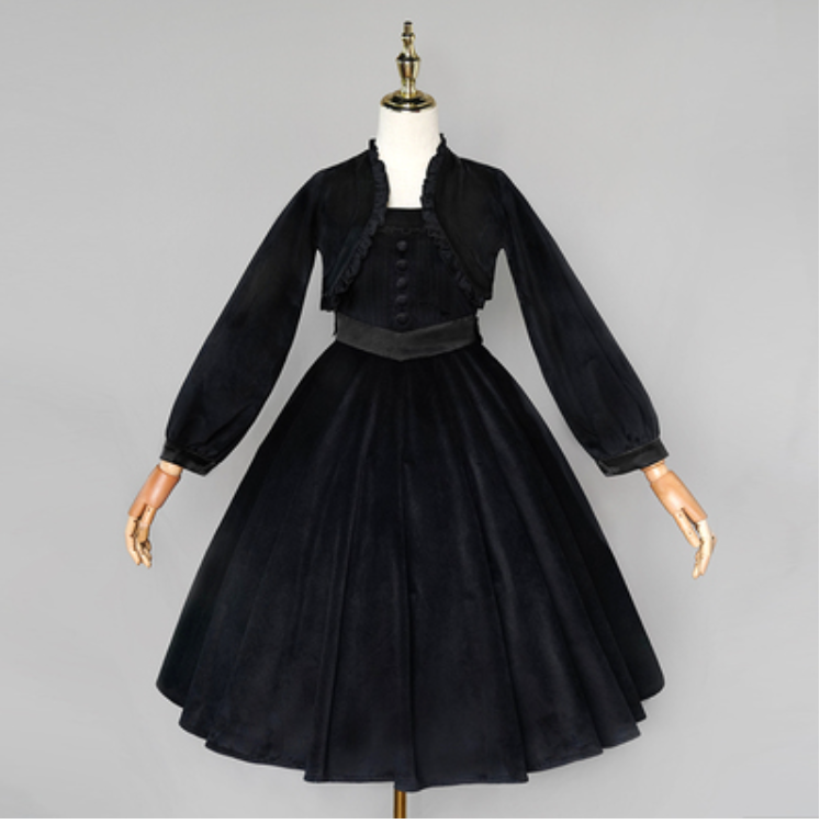 Velvet Fall Color Classical Lolita Jumper Skirt Setup